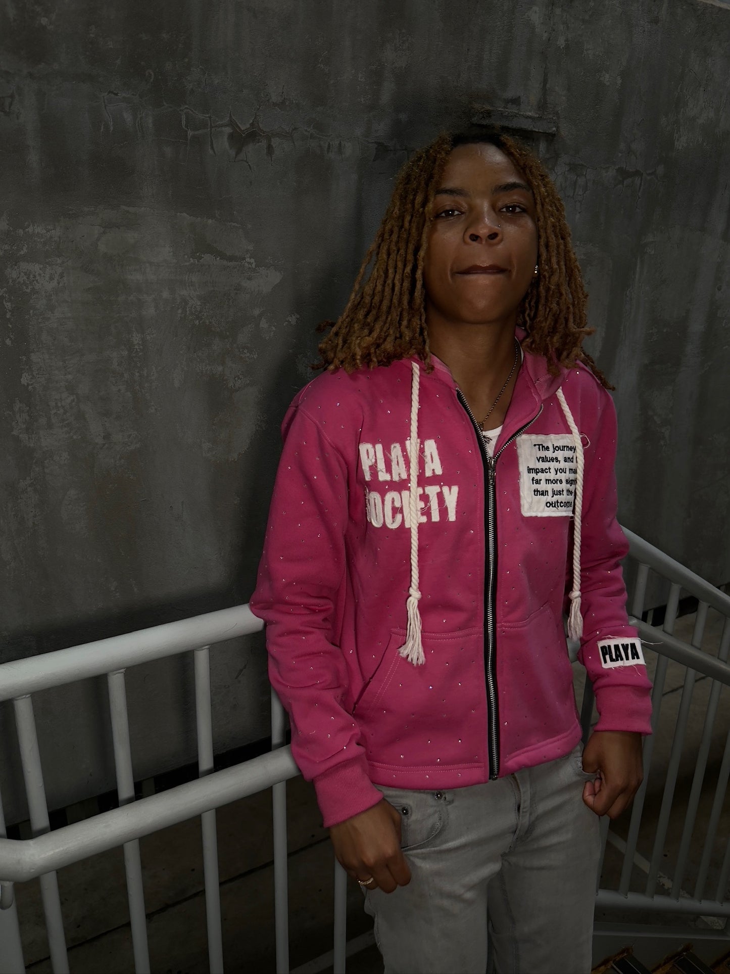 “Pink Panther” Rhinestone Hoodie